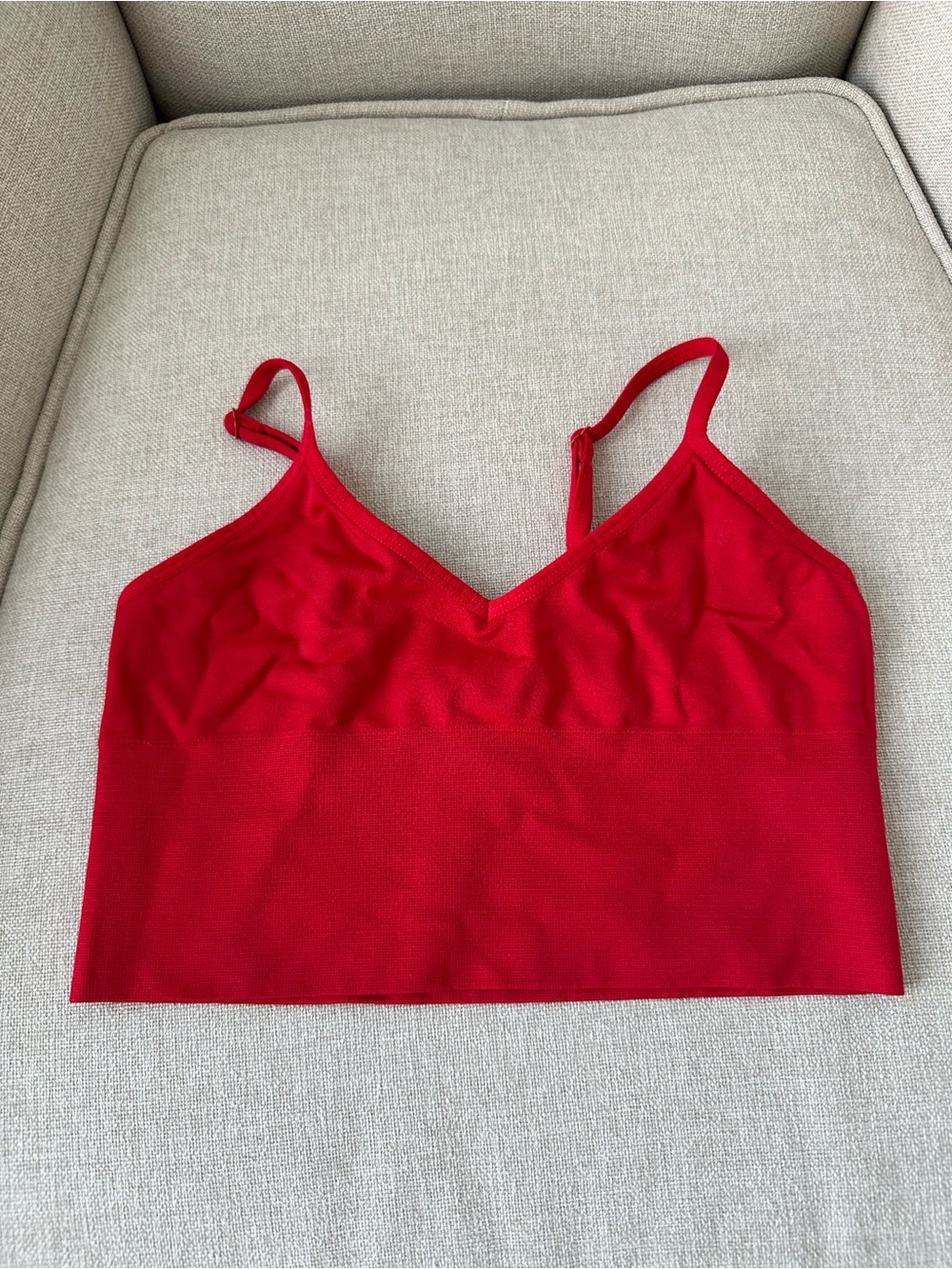 forever 21 red seamless crop tank top